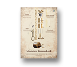 Educatieve poster van het Miniature Roman Lock – reconstructie van een Romeins slot, ideaal als historische wanddecoratie.