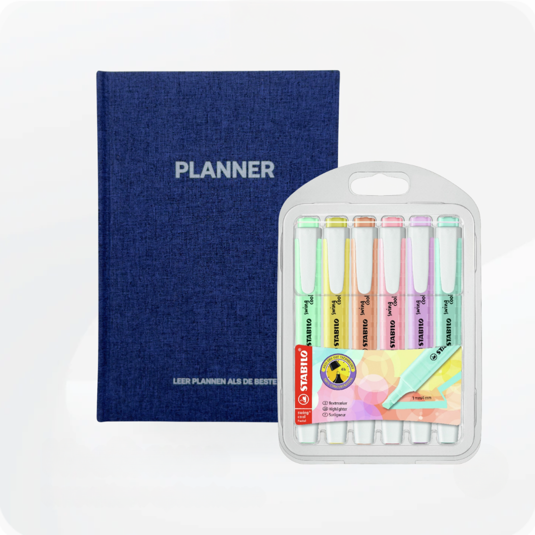 Schoolspullen - Academia Now - Schoolspullen voor de middelbare school, schoolplanner, agenda, notitieboek, flashcards, Stabilo- en Oxford schoolspullen voor beter plannen en leren - Hard Work Beats Talent