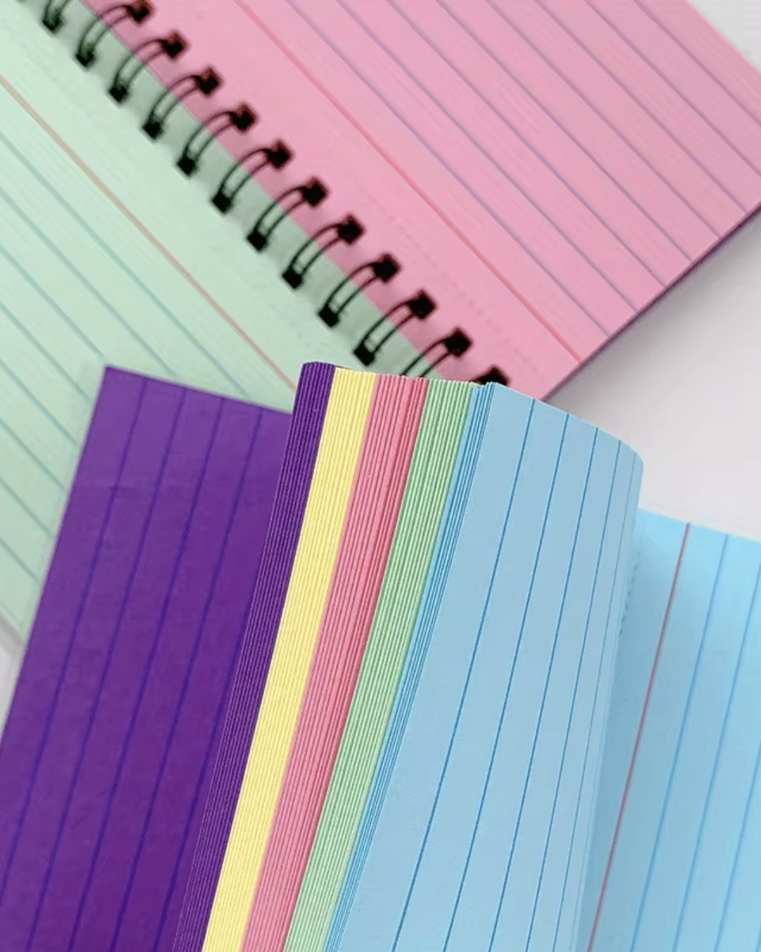 Mini Flashcards met Lijntjes – Spiraalgebonden en Scheurbaar voor Handig Gebruik - Academia Now - Schoolspullen voor de middelbare school, schoolplanner, agenda, notitieboek, flashcards, Stabilo- en Oxford schoolspullen voor beter plannen en leren - Hard Work Beats Talent