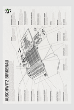 Gedetailleerde poster van Auschwitz-Birkenau met plattegrond en uitleg, educatieve wanddecoratie van Academia Now.