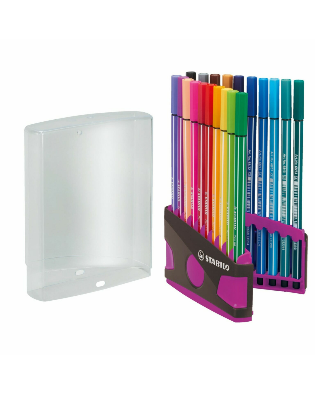 STABILO Pen 68 Premium Viltstift ColorParade antraciet/paars 20 stuks Deskset