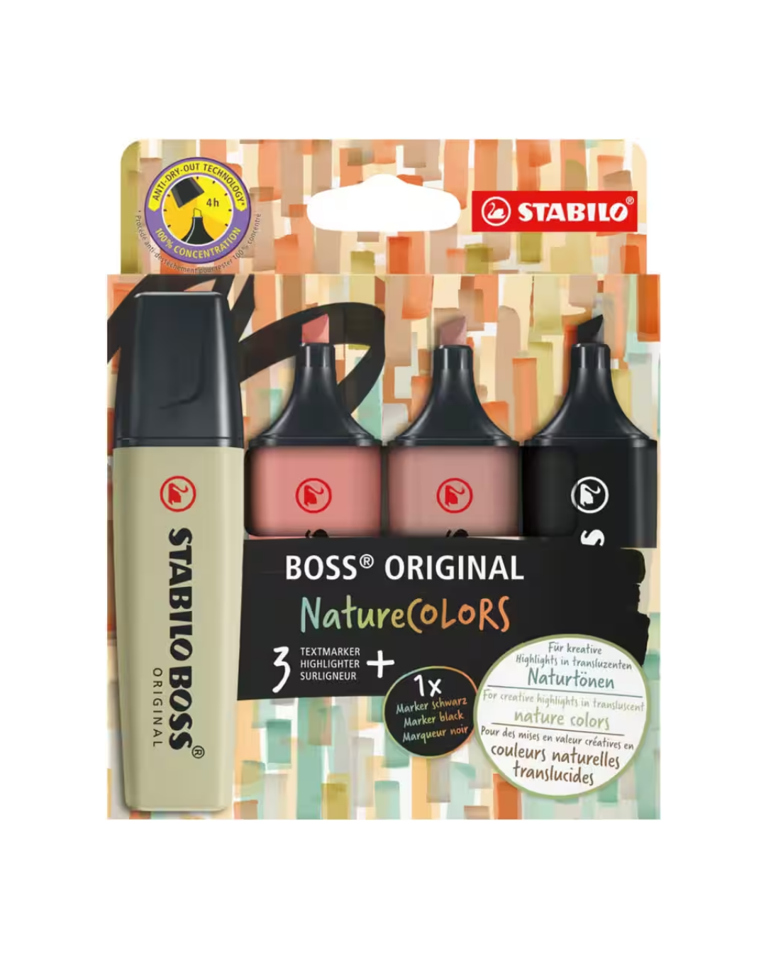 STABILO BOSS Tekstmarker Set Nature - 4 Stuks - Academia Now
