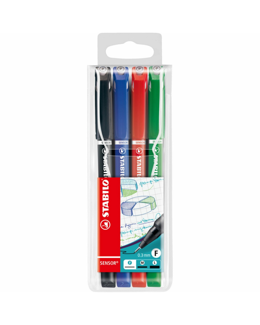 STABILO SENSOR F Fineliner Set - 4 stuks - Academia Now - Schoolspullen voor de middelbare school, schoolplanner, agenda, notitieboek, flashcards, Stabilo- en Oxford schoolspullen voor beter plannen en leren - Hard Work Beats Talent