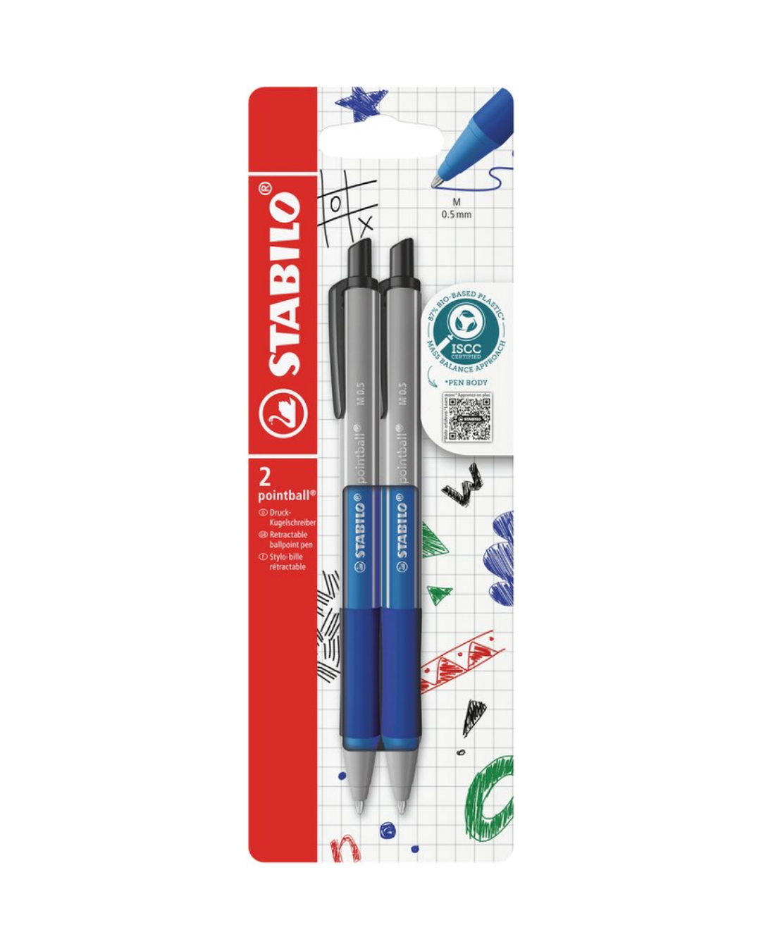 STABILO pointball colorful pennen blauw - 2 stuks - Academia Now - Schoolspullen voor de middelbare school, schoolplanner, agenda, notitieboek, flashcards, Stabilo- en Oxford schoolspullen voor beter plannen en leren - Hard Work Beats Talent