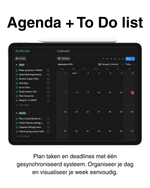 Agenda en To Do list in studentenplanner – plan taken en deadlines in één overzichtelijk en gesynchroniseerd systeem.