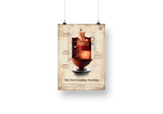 Illustratie van de eerste vending machine uit de oudheid, ontworpen door Hero van Alexandrië, educatieve poster van Academia Now.