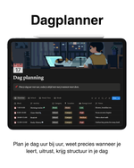 Dagplanner studentenplanner – plan je dag per uur met studieplanning, pauzes en activiteiten voor meer structuur en overzicht.
