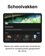 Schoolvakken overzicht studentenplanner – beheer lessen, opdrachten en voortgang per vak georganiseerd in één digitale planner.