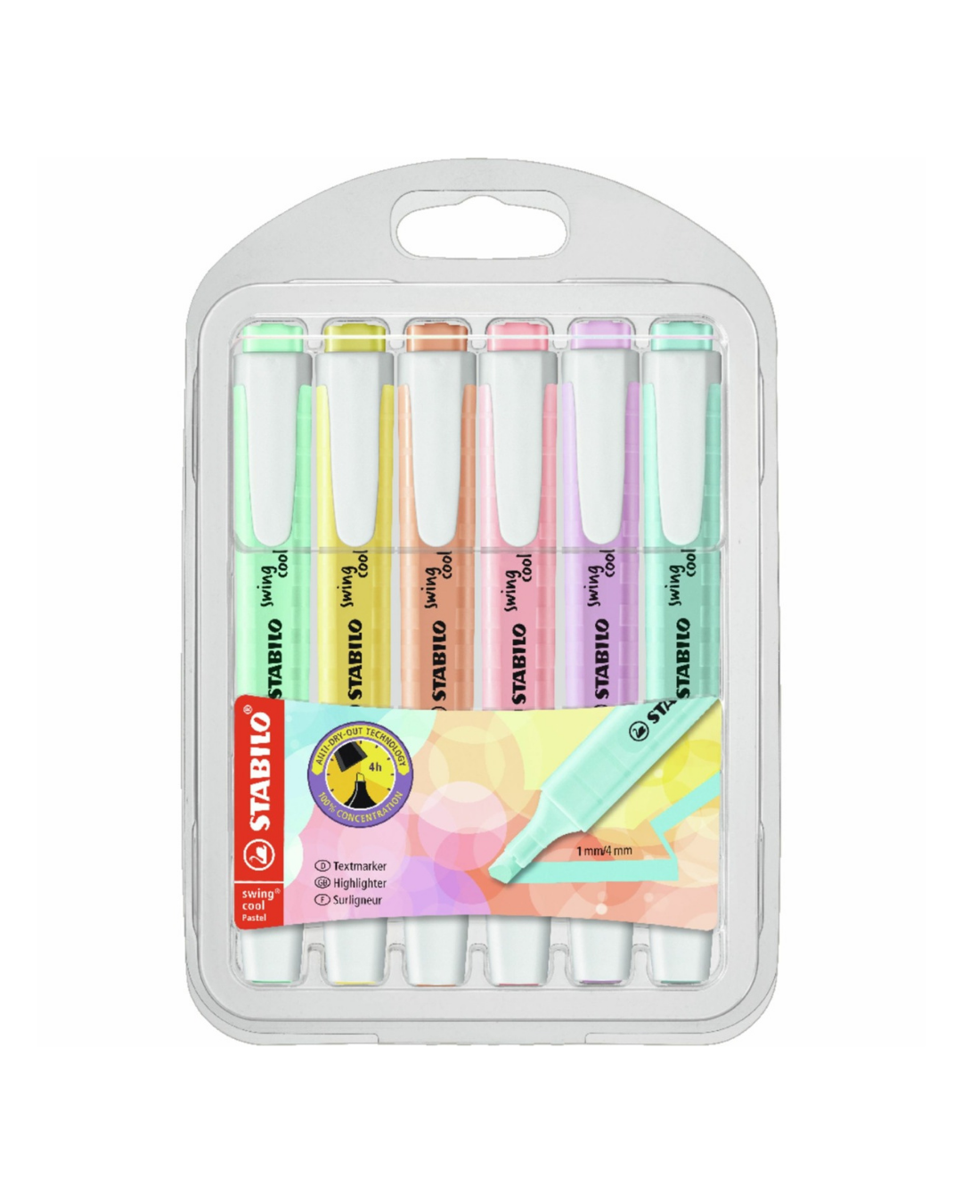 STABILO swing cool markeerstiften - 6 stuks Pastel Edition - Academia Now - Schoolspullen voor de middelbare school, schoolplanner, agenda, notitieboek, flashcards, Stabilo- en Oxford schoolspullen voor beter plannen en leren - Hard Work Beats Talent