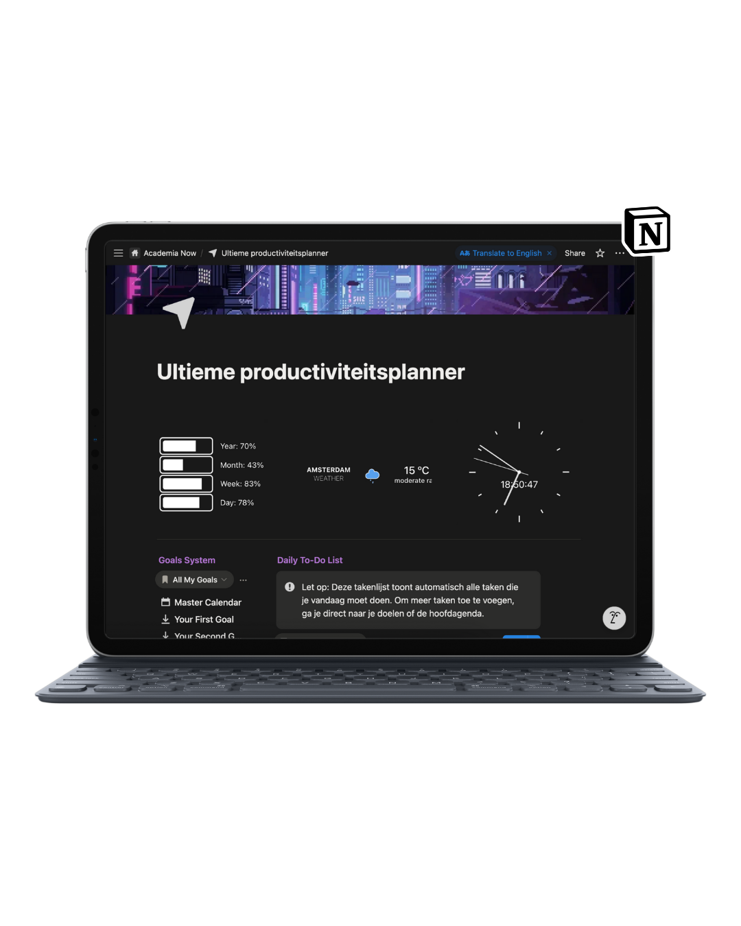 Ultieme productiviteitsplanner - digitaal voor maximale efficiëntie - Academia Now - Schoolspullen voor de middelbare school, schoolplanner, agenda, notitieboek, flashcards, Stabilo- en Oxford schoolspullen voor beter plannen en leren - Hard Work Beats Talent